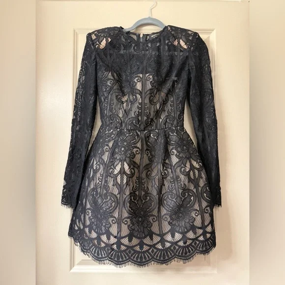 knee length dresses for ladies Paris Maraya Blanc Lace Mini Dress